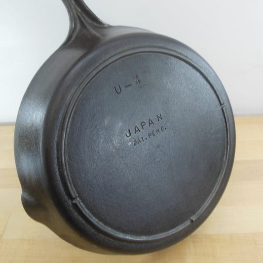 Unbranded Japan U-4 Cast Iron Skillet Pat. Pend... 10015