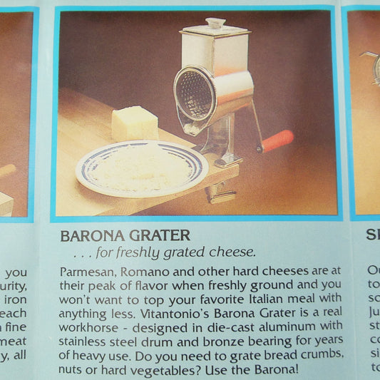 Vitantonio Barona Grater... for freshly grated cheese.