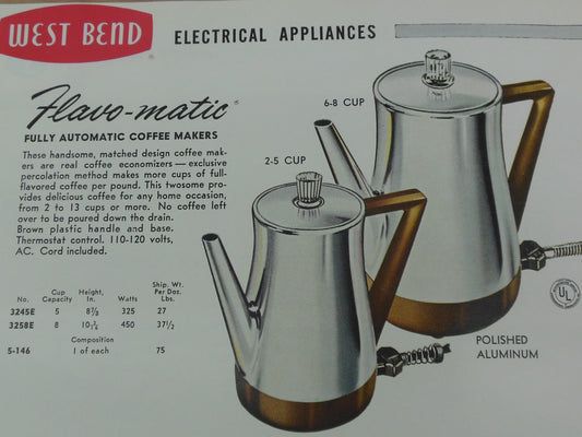 West Bend 1956 Flavo-matic Coffee Percolator