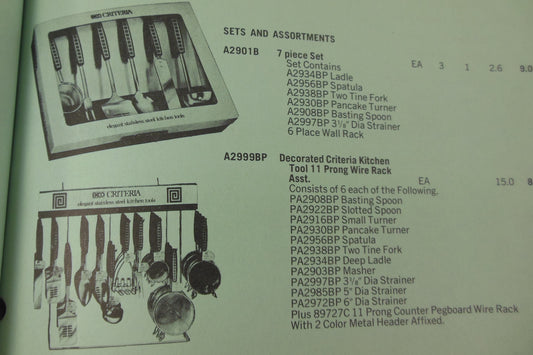 Ekco 1970's Criteria Line Kitchen Utensils Silver Black