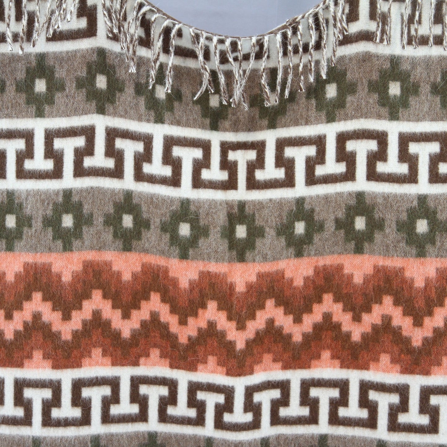 Tumi Alpaca Fringed Blanket Throw Southwest Design 52W X 64L