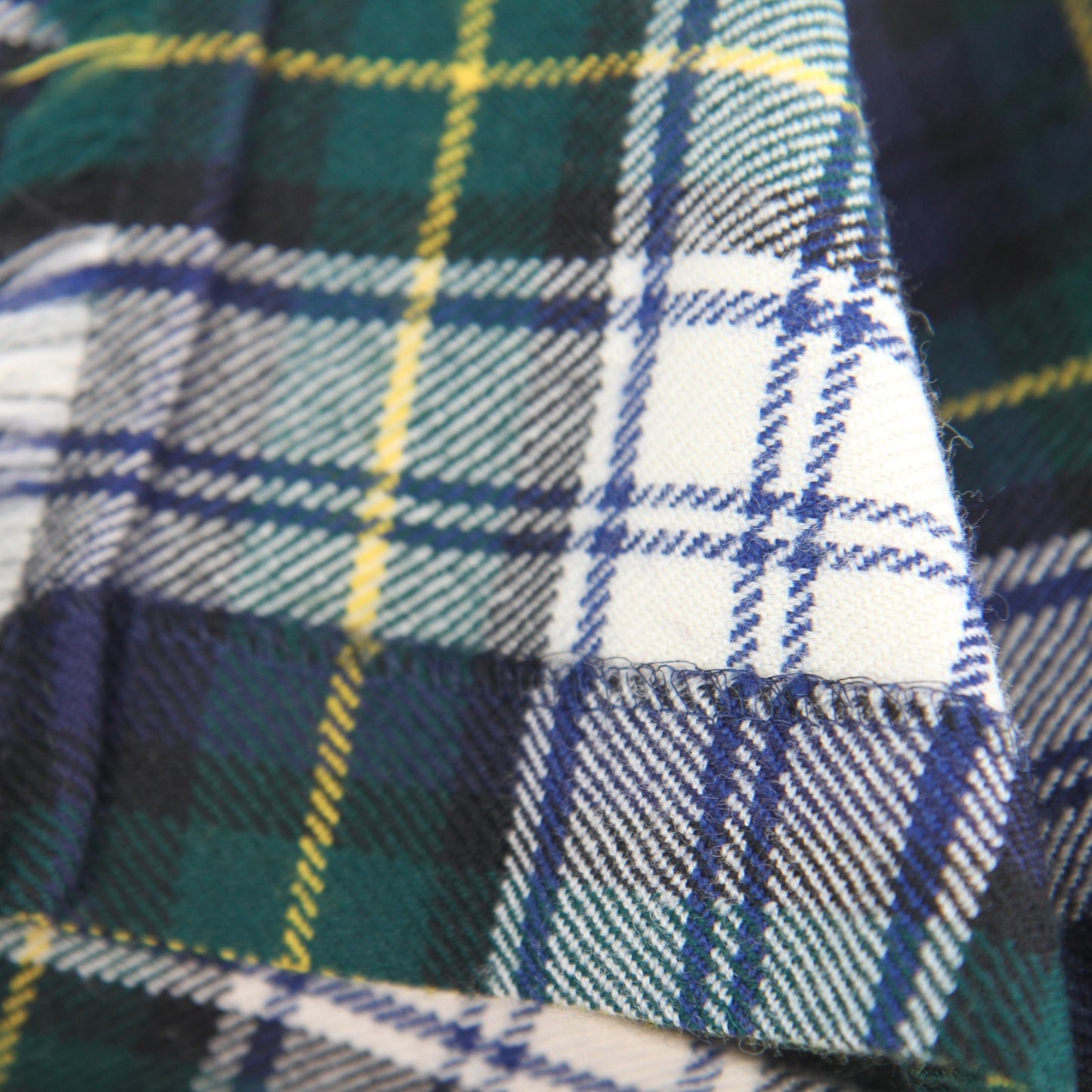 Laird-Portch Gordan Tartan Plaid Skirt Pleated Flat Front Leather Belt Waist 24"