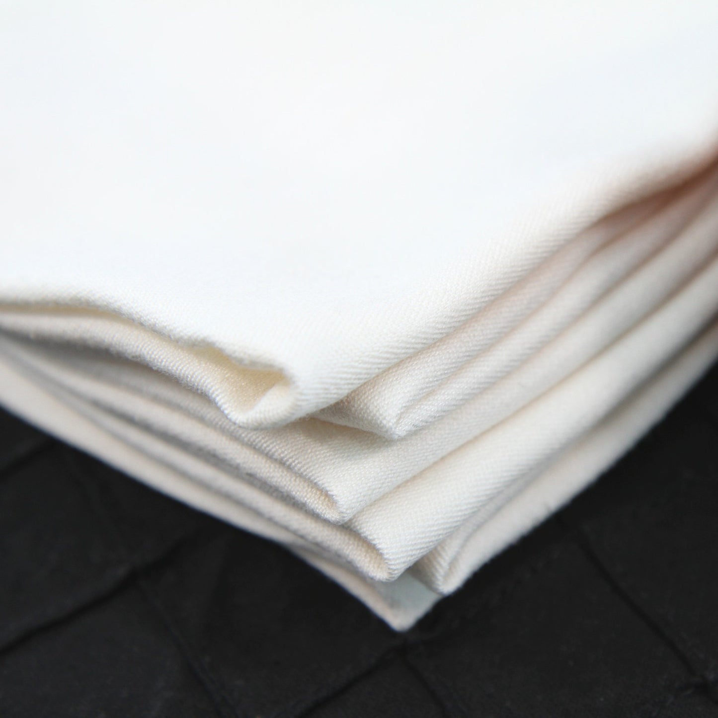 Vintage Set 6 Bone Neutral Large Damask Dinner Napkins Leaves Design 18"