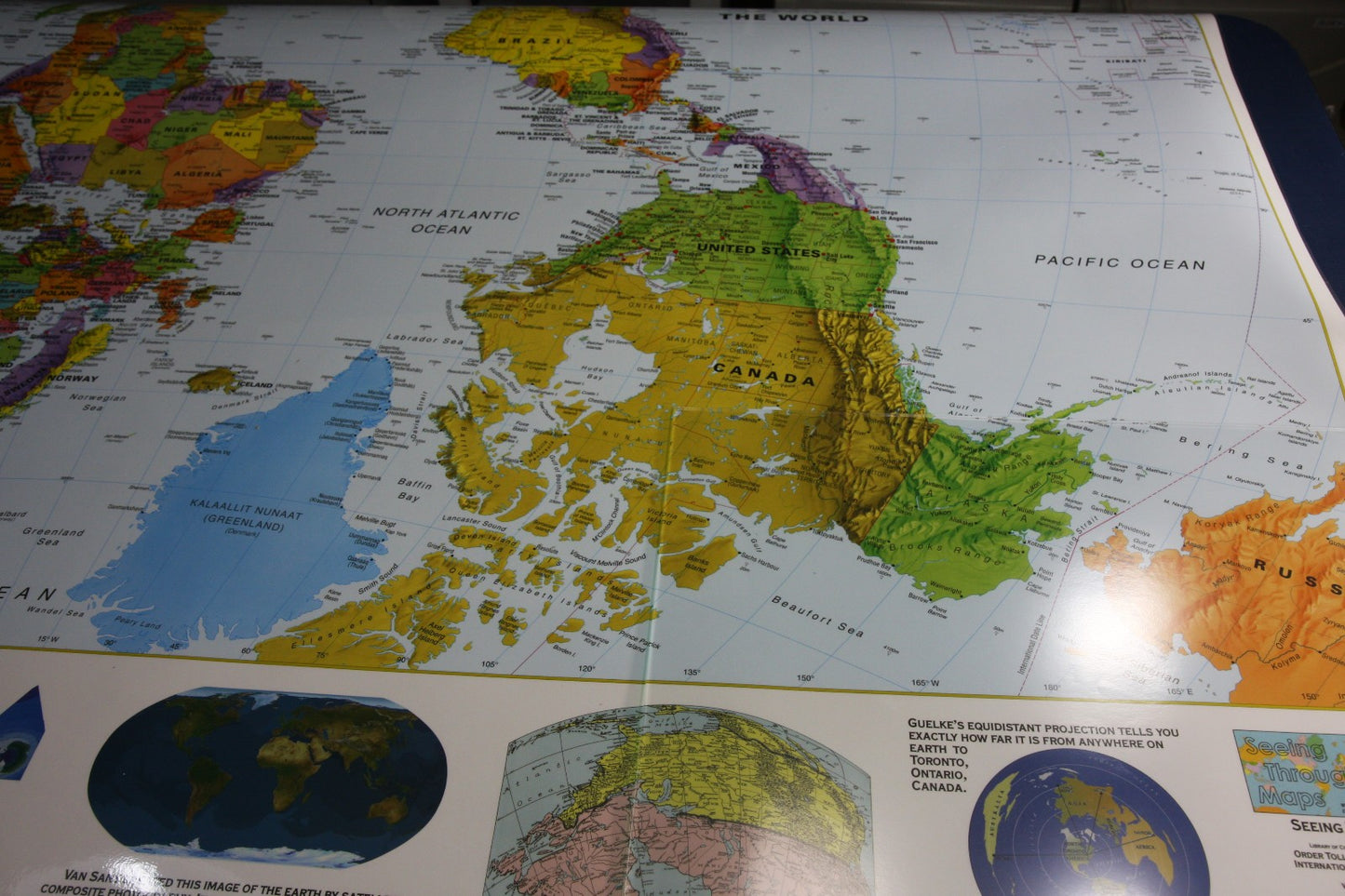 ODT Inc 2001 See Through Maps What's Up? South! World Map Laminated Map In Tube