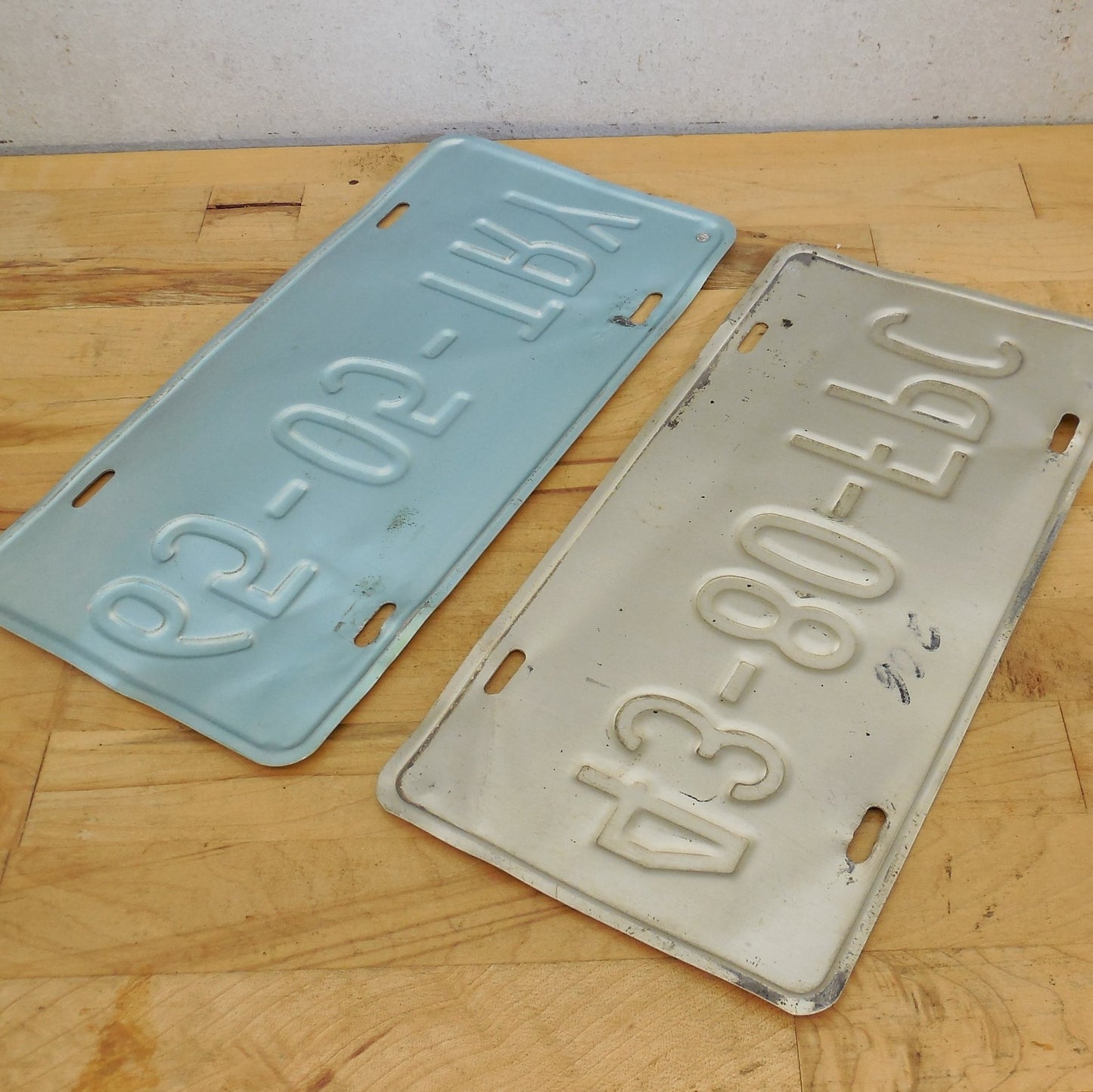 2 Lot Mexico License Plate Tags - Guerrero 43-80-FPC Quintana Roo 65-05-TRY