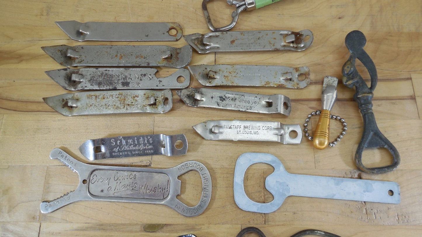 Misc. Lot Can Bottle Openers Beer Sterling Early Times Schmidts Falstaff Lucky