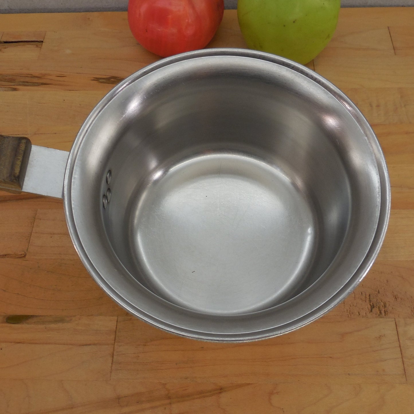 Farberware 1970's Advantage Stainless Tri-Ply 1 Quart Saucepan Birch Handle Used