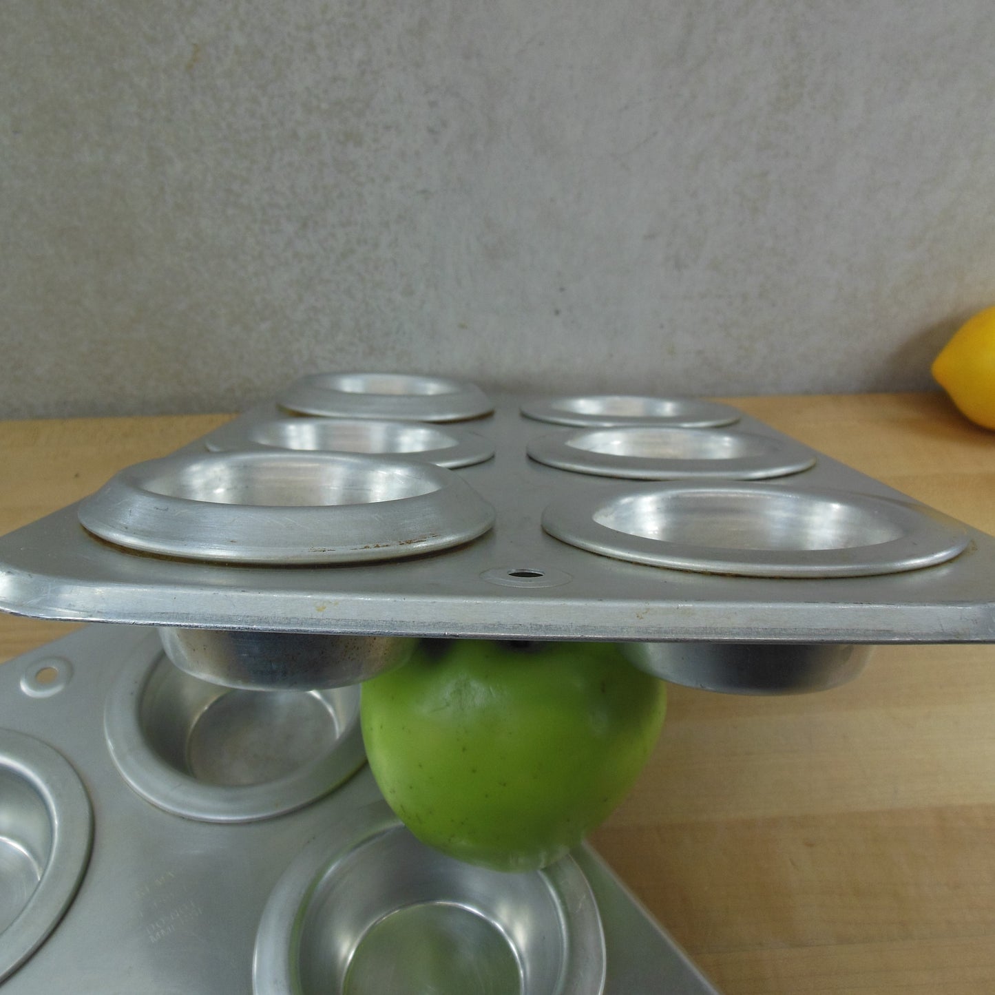 REMA USA Pair Insulated AirBake Aluminum 6 Hole Muffin Cupcake Pans 1-1/4" cup