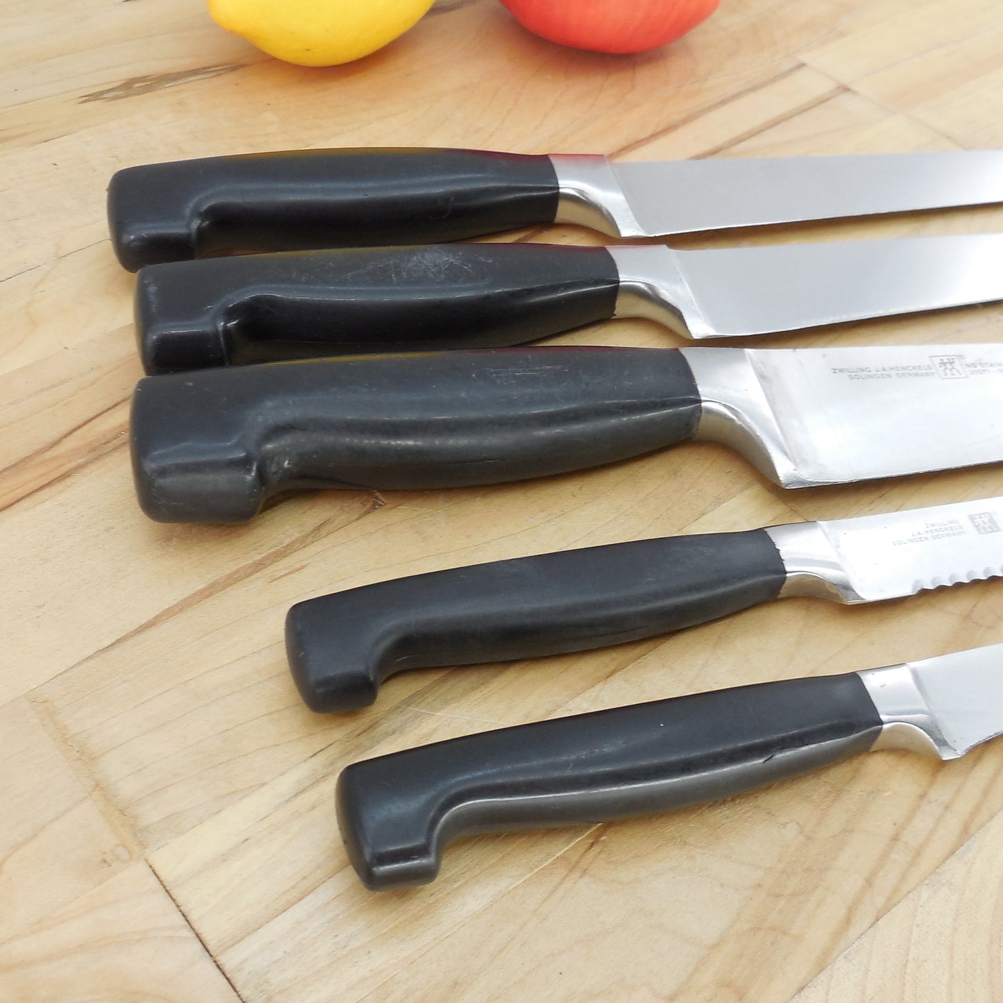 J.A. Henckels Solingen Germany 5 Knife Lot Chef Paring Slicing 31070 Series Used