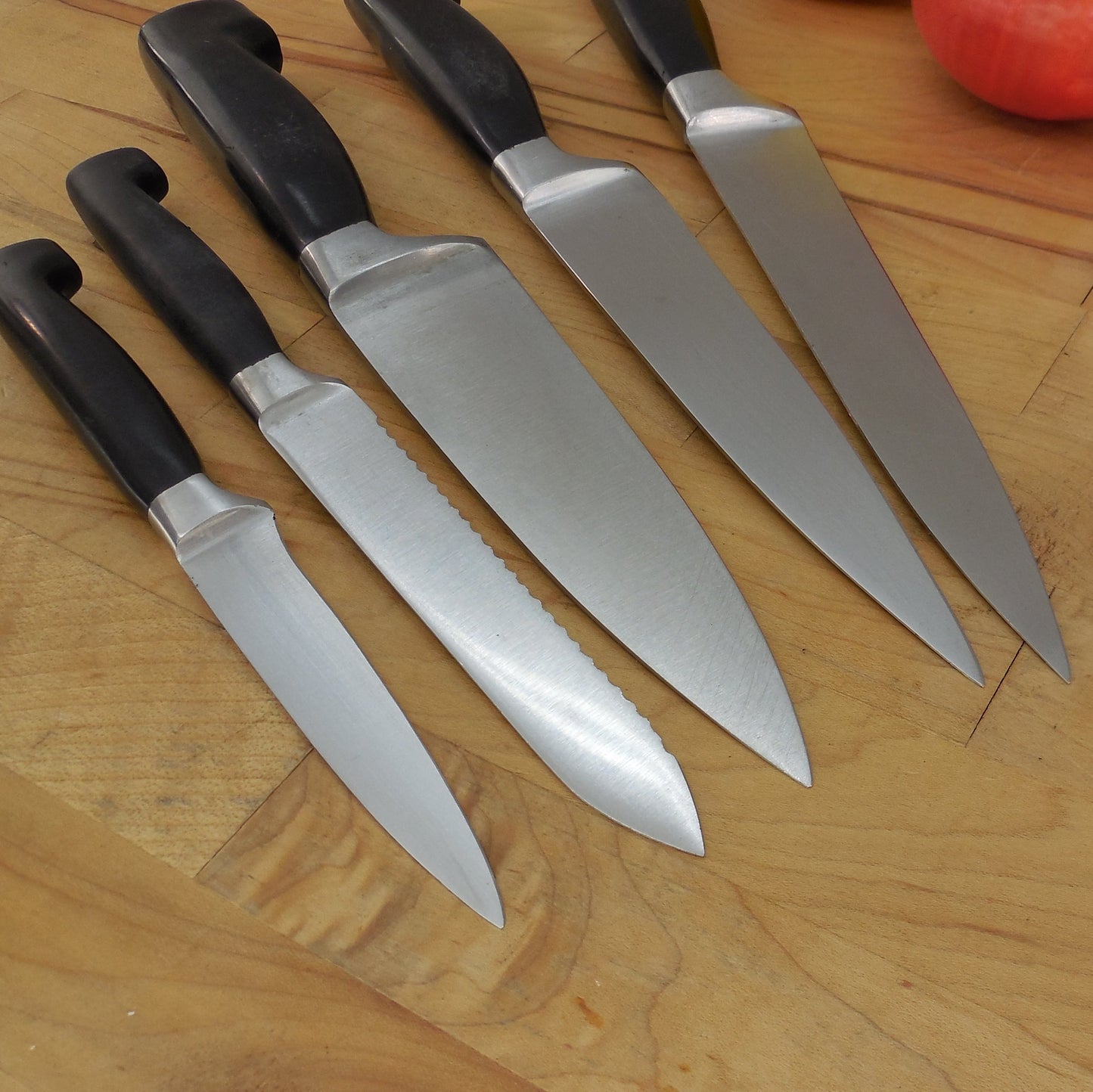 J.A. Henckels Solingen Germany 5 Knife Lot Chef Paring Slicing 31070 Series Stainless Steel
