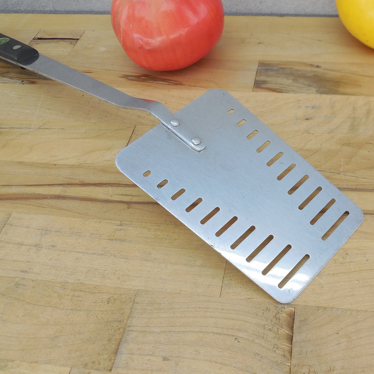 Flint Ekco Spatula Long Black Handle Center Hole 15.25" Used