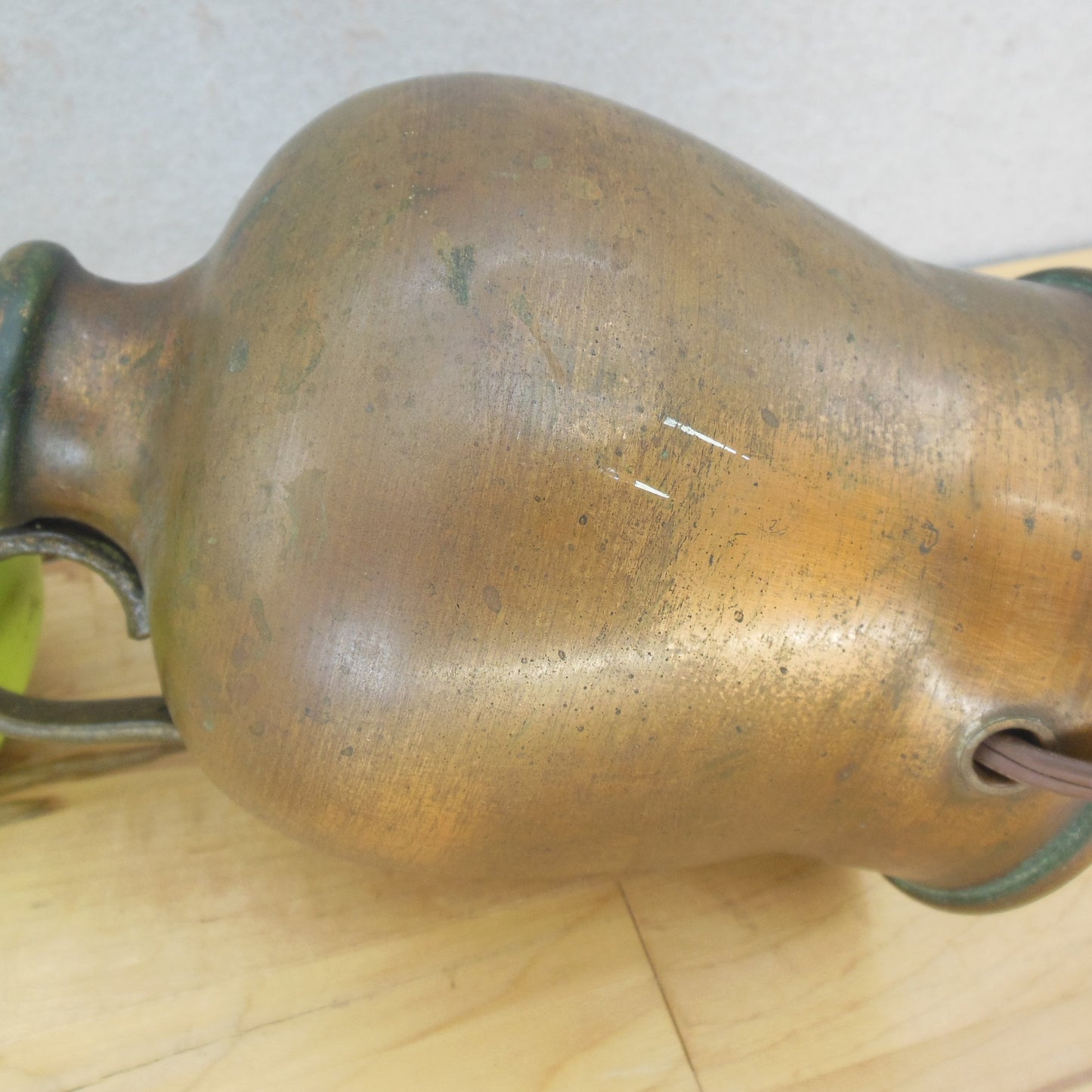 Arrow Metal NY Arts & Crafts Copper Table Lamp Small Jug Form Used