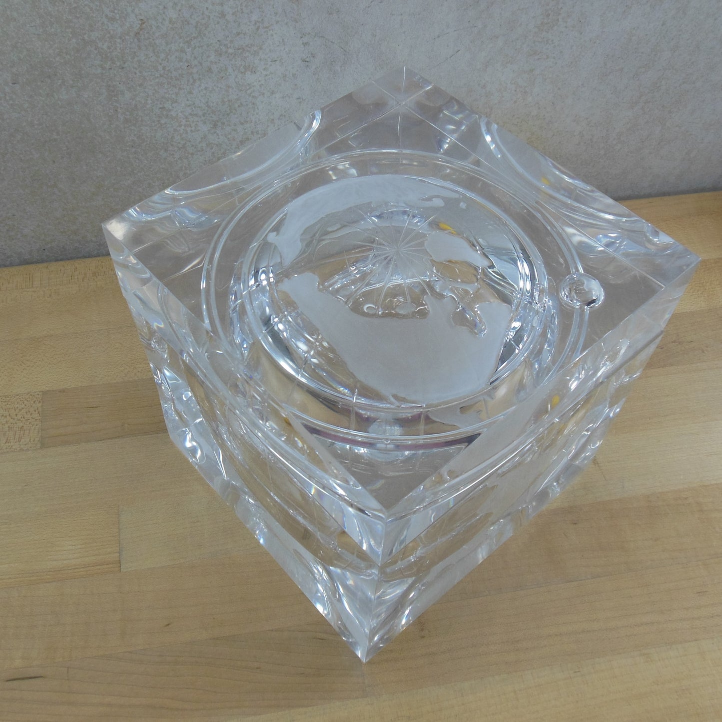 Albrizzi Lucite Acrylic Ice Bucket World Globe Earth Moon vintage