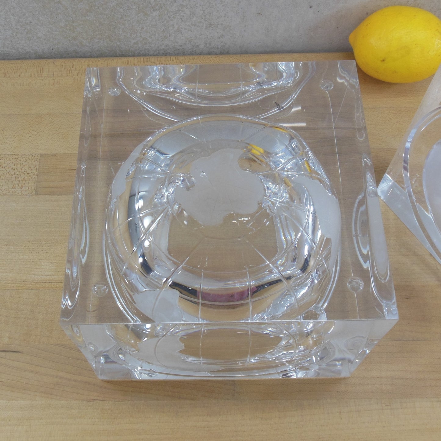 Albrizzi Lucite Acrylic Ice Bucket World Globe Earth Moon used