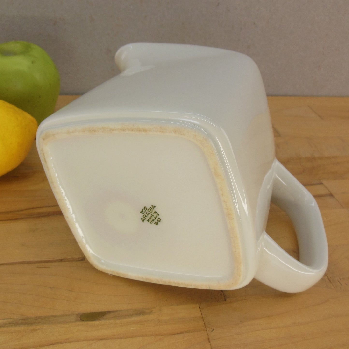 Arabia Finland 10-57 All White Ceramic Pitcher Squared MCM Used