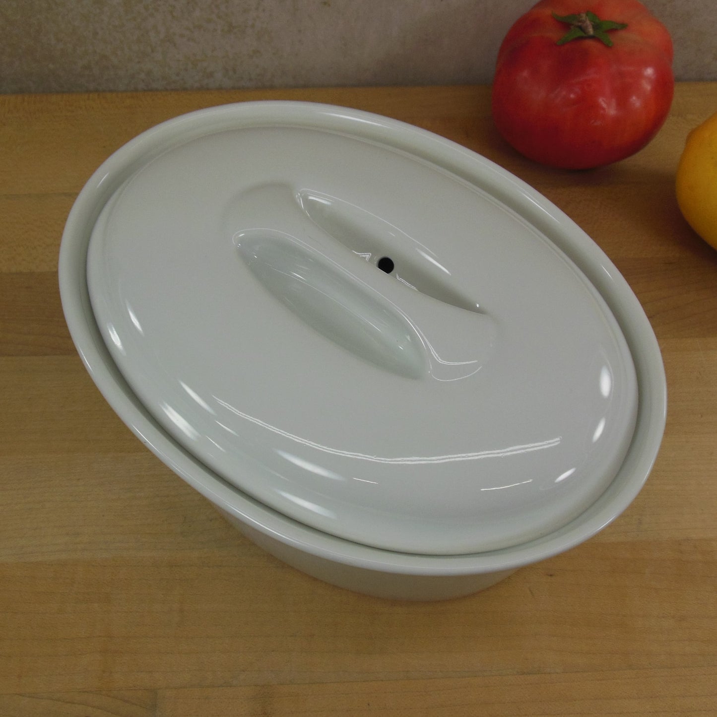 Apilco France Classic Whiteware Oval Covered Casserole #5 Vintage