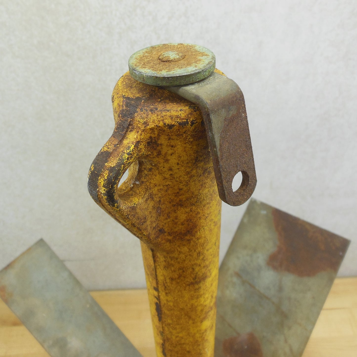 Rare Old Collapsible Folding Anchor Yellow Cast Iron Galvanized 16lb 33" Antique