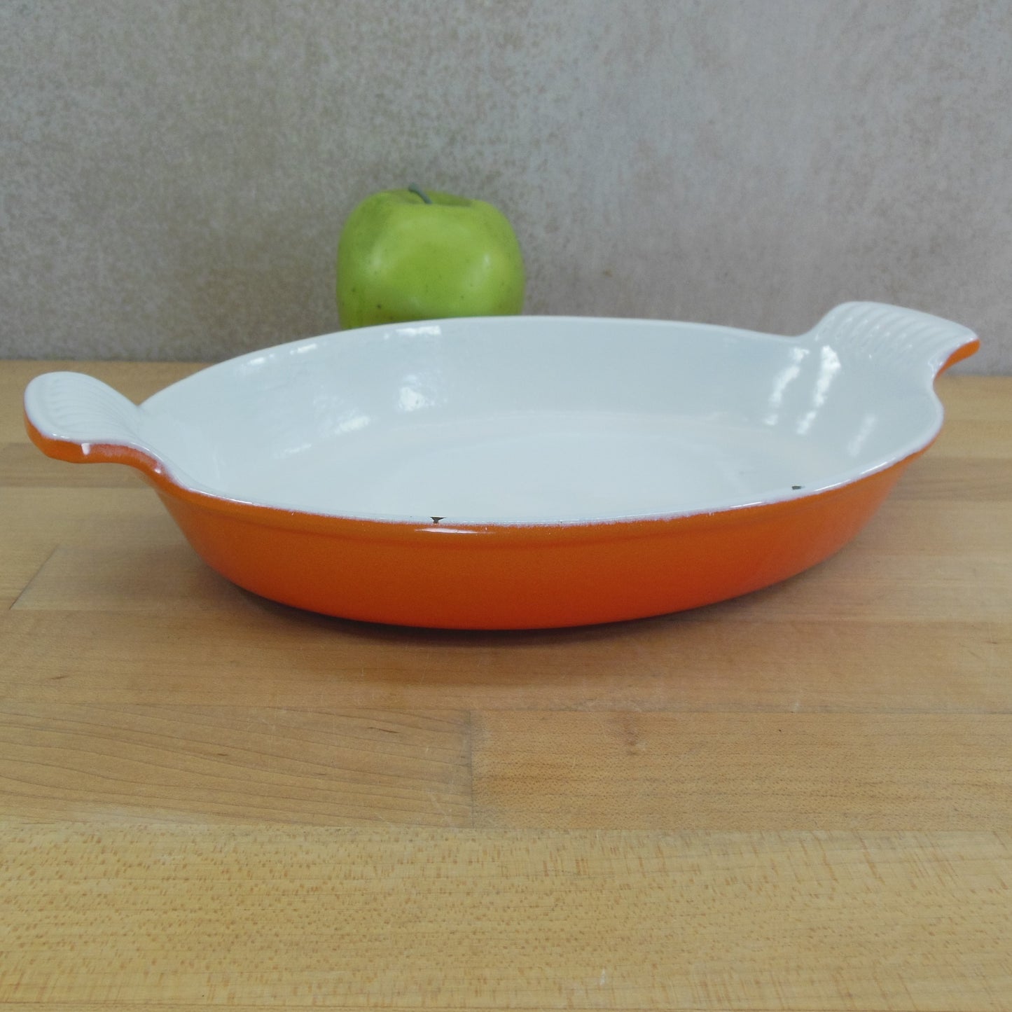 Unbranded Flame Orange Enamel Cast Iron Au Gratin Pan