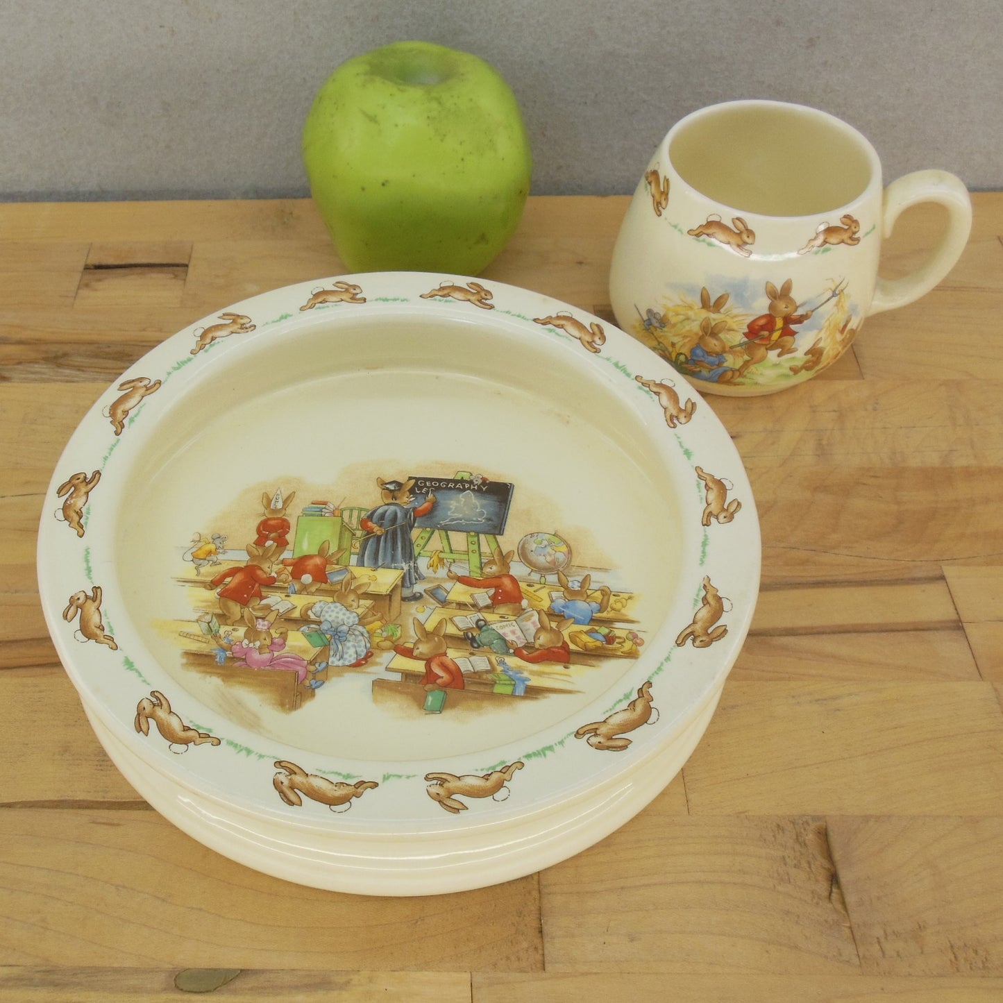 Royal Doulton Bunnykins 1954-1958 School Bowl & Haystack Cup