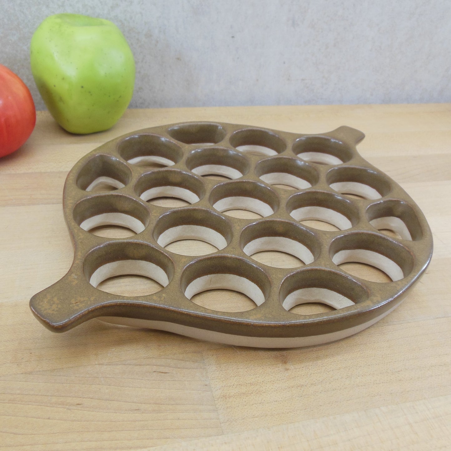 Bennington Potters Vermont Brown Tan Honeycomb Trivet Vintage