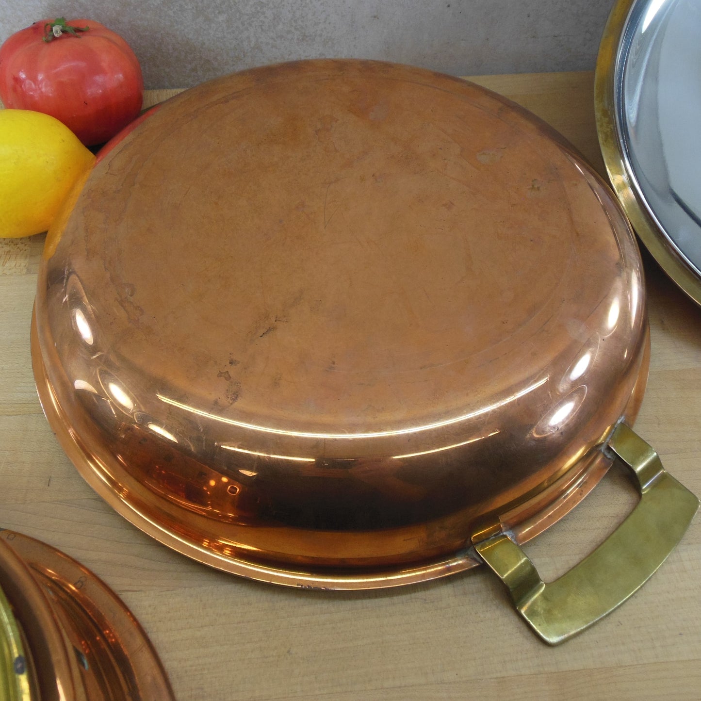 Balzano Italy Copper Brass Flambe Chafing Set Modernist Minimalist