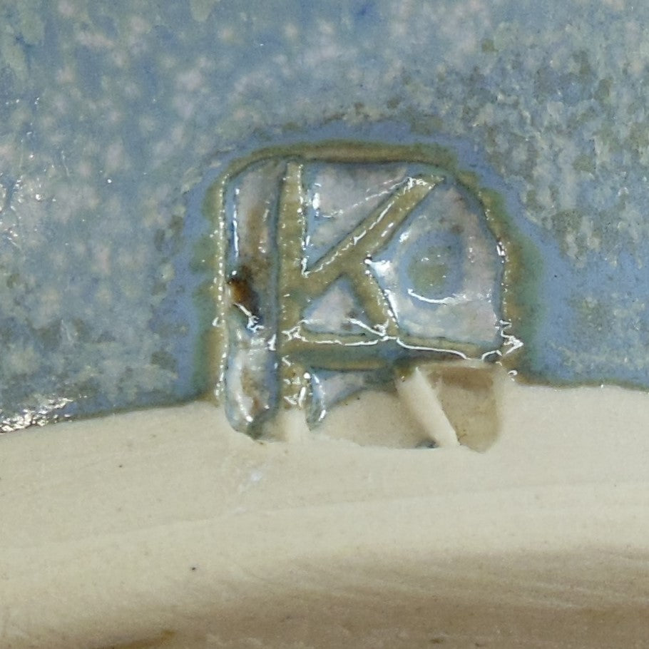 Unknown Signed KL LK Chop Mark Blue Pottery Batter Bowl KA