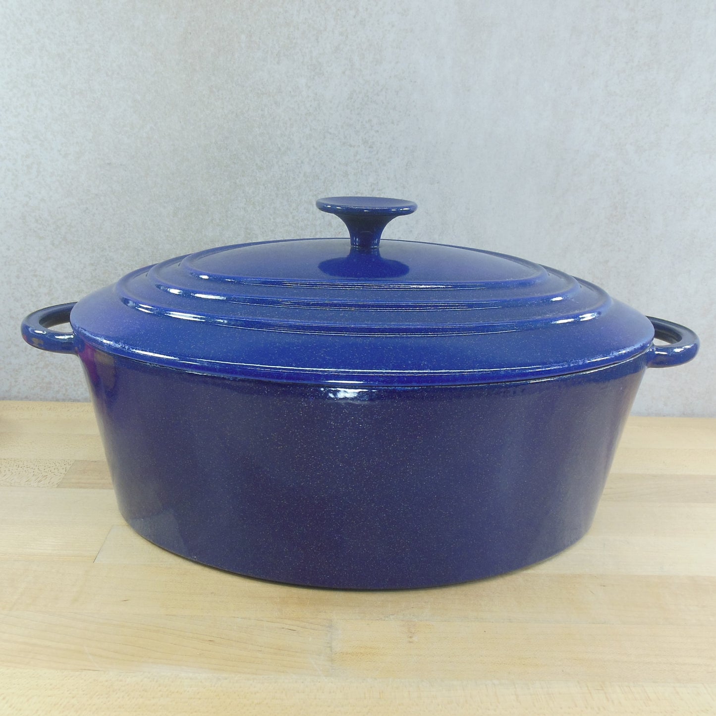 Unbranded France Nomar Staub Oval Roaster Pot Metallic Blue Cast Iron 31