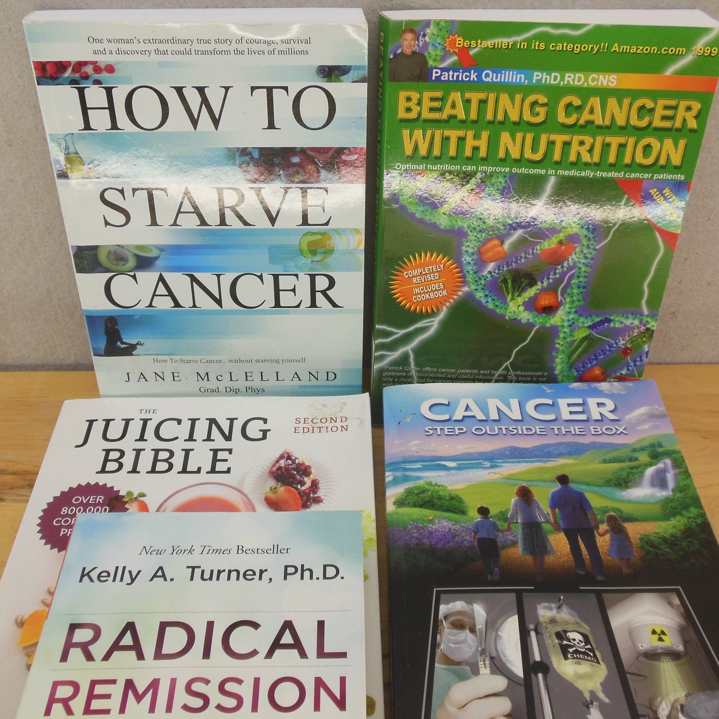 5 Lot Cancer Nutrition Books - Starving Beating Juicing outside The Box Juicing Used