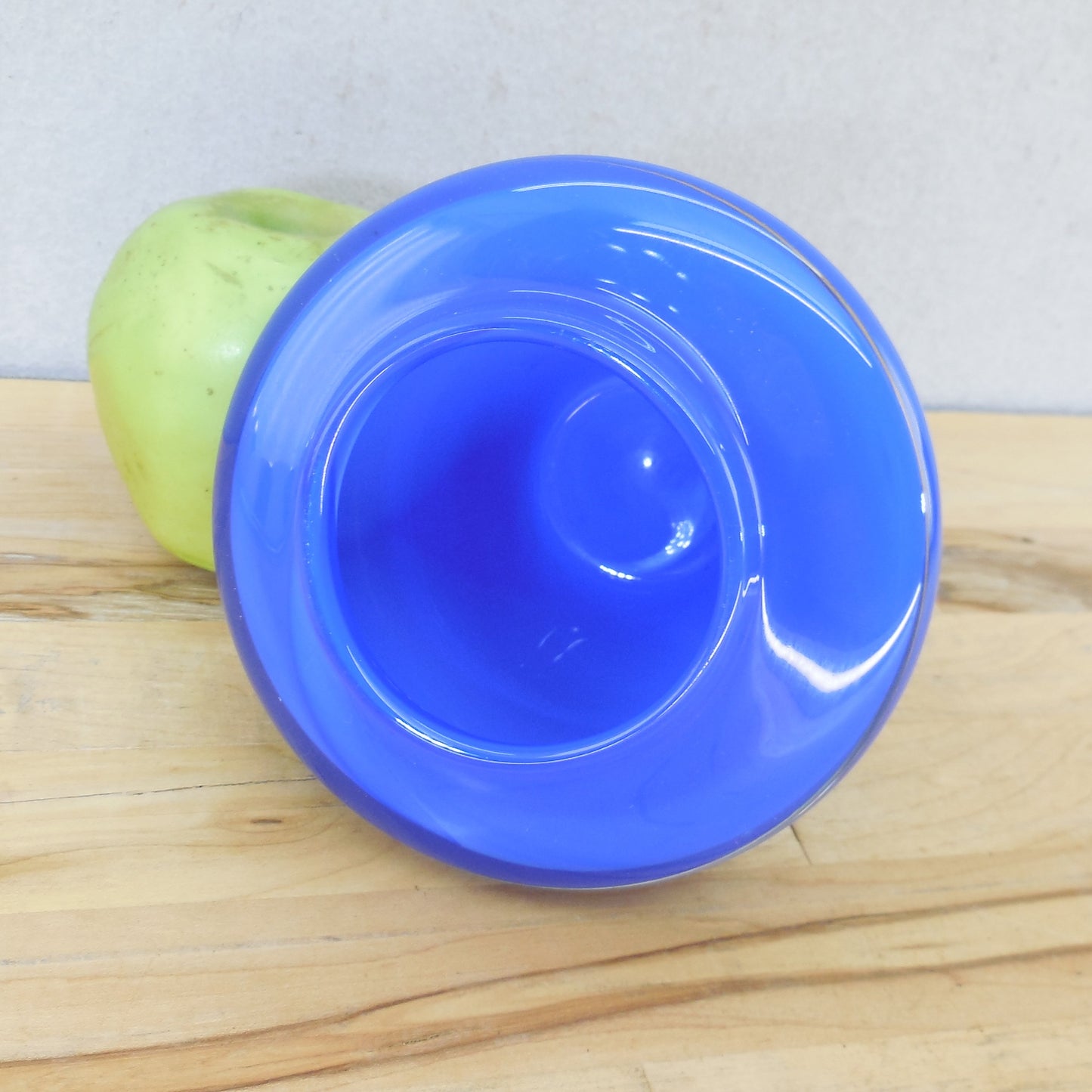Serge Lashutka 1990 Blown Blue Art Glass Vase 4.75" California Hand Made