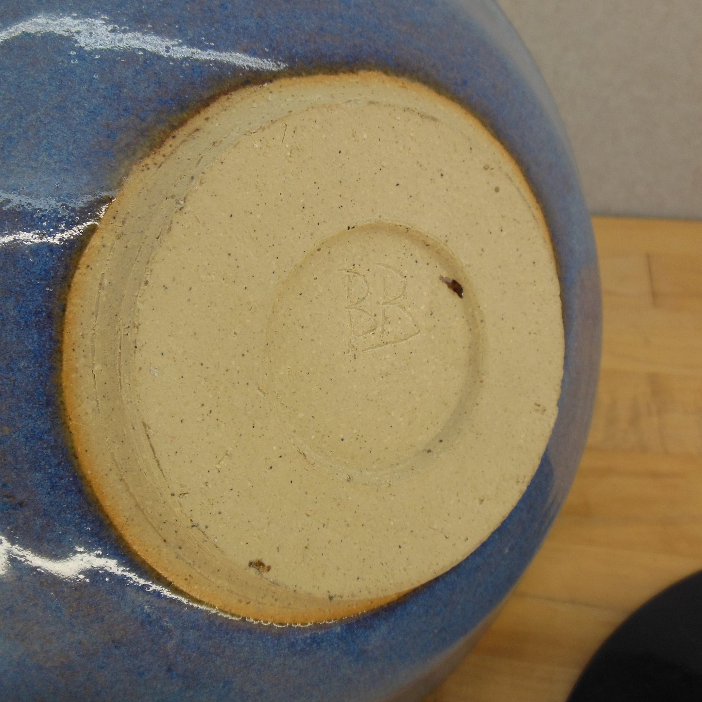 Lot 3 Different Maker Signed Studio Pottery Bowls Blue Glazes 5" 8" BB