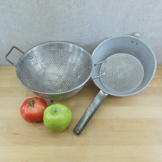 Wear Ever Aluminum No. 3201 Strainer & Unbranded 9" Star Colander