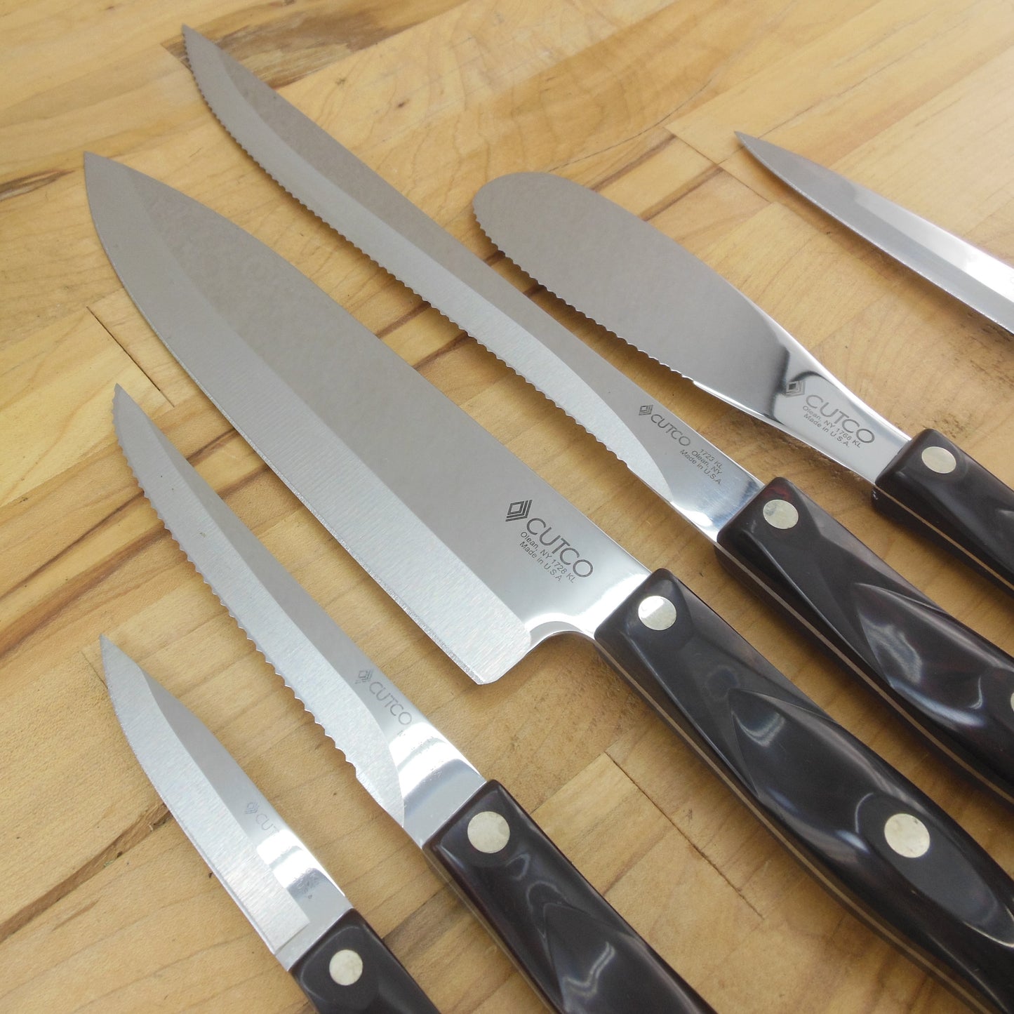 Cutco All Knife 5 Set With Tray Plus Extra NOS 1720 1723 1721 1728 1768 Chef Paring Carver