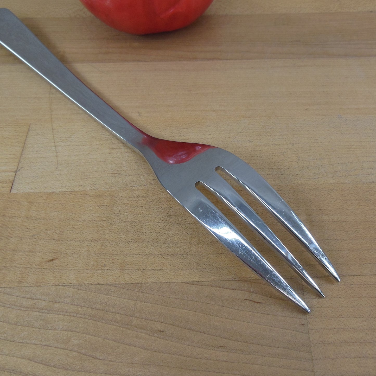 Nambe Aura Stainless Flatware - Cold Meat Serving Fork Used