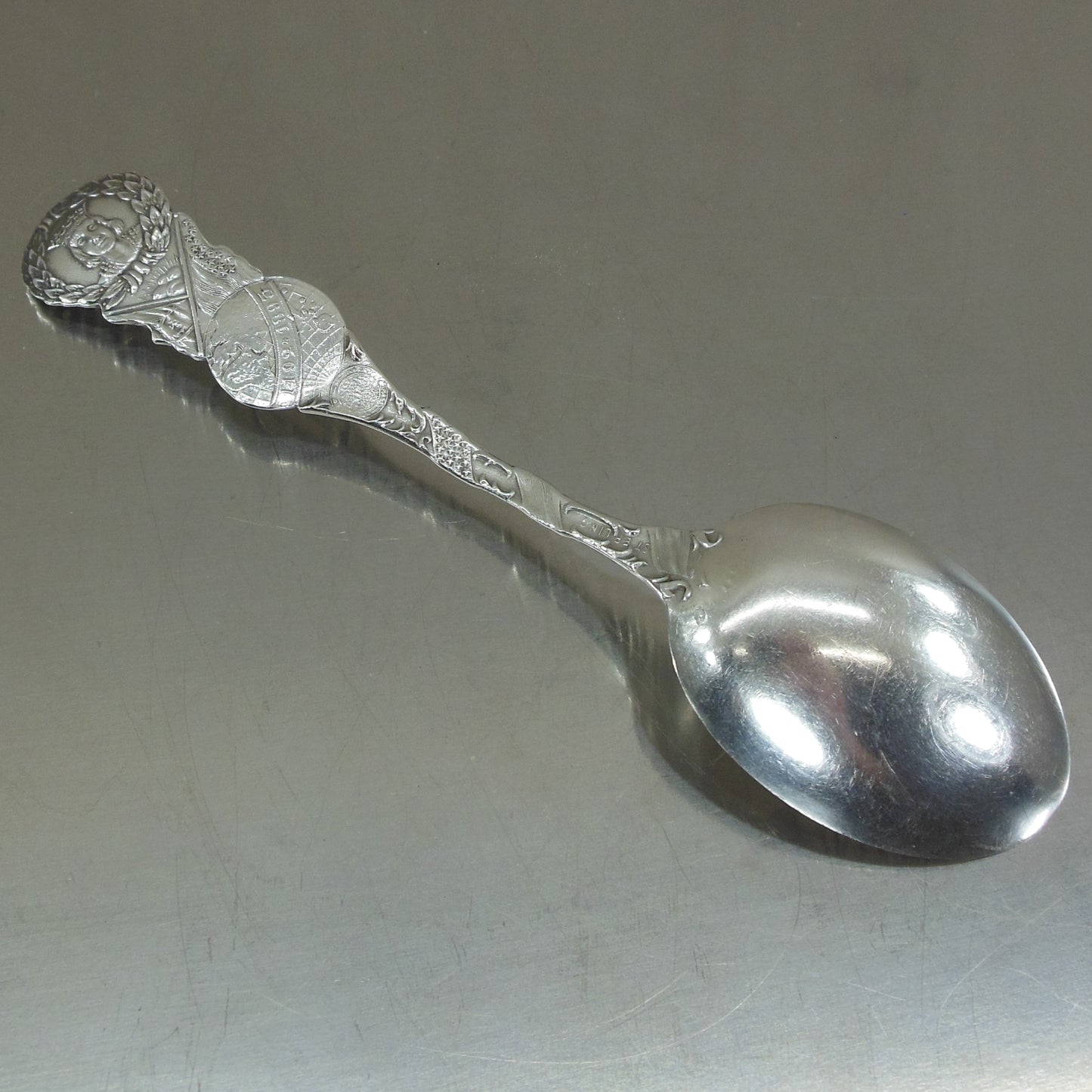 Sterling Silver Souvenir Spoon - 1893 World Columbian Exposition Ship Columbus