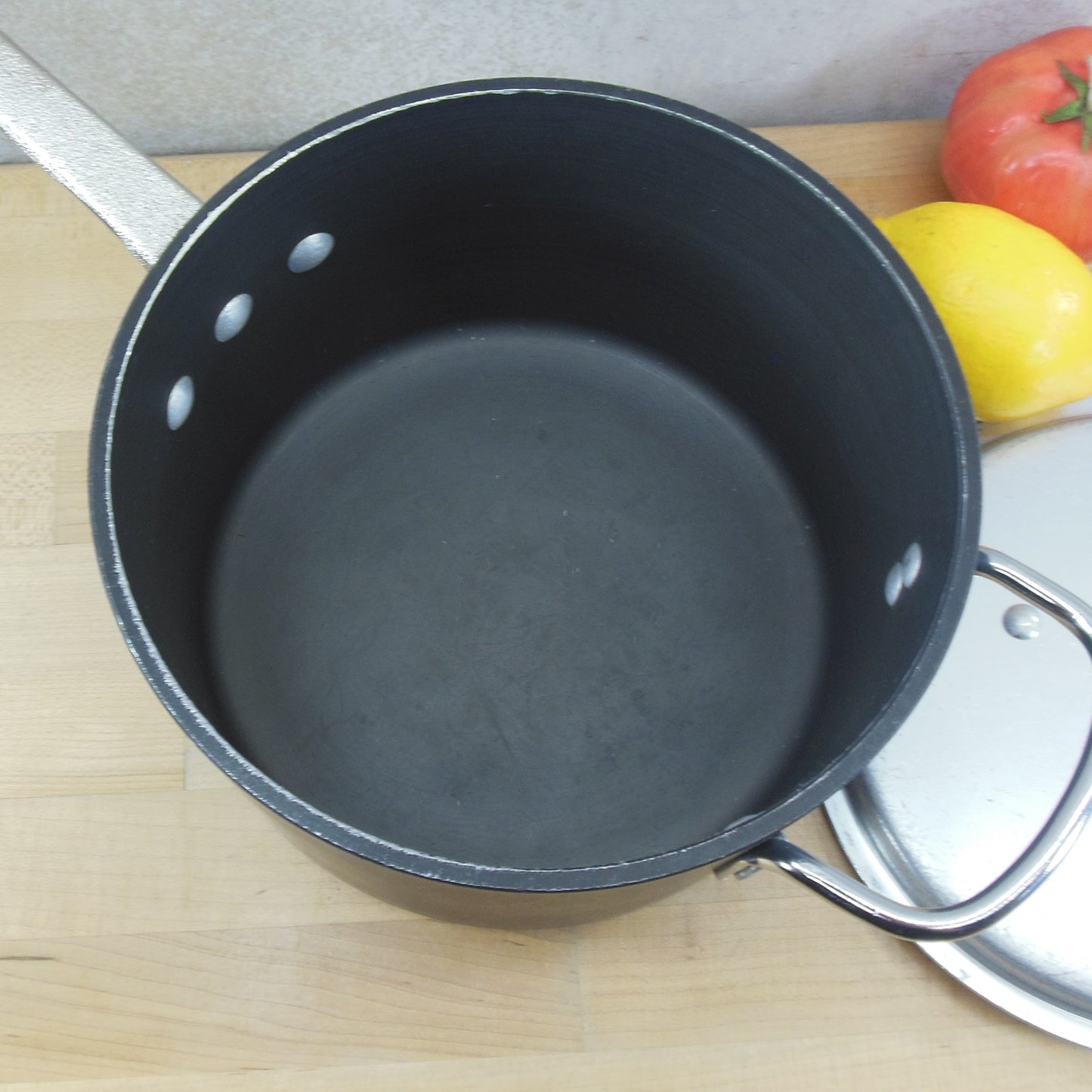 Calphalon Toledo Ohio USA Anodized 4-1/2 Quart Saucepan & Lid Vintage