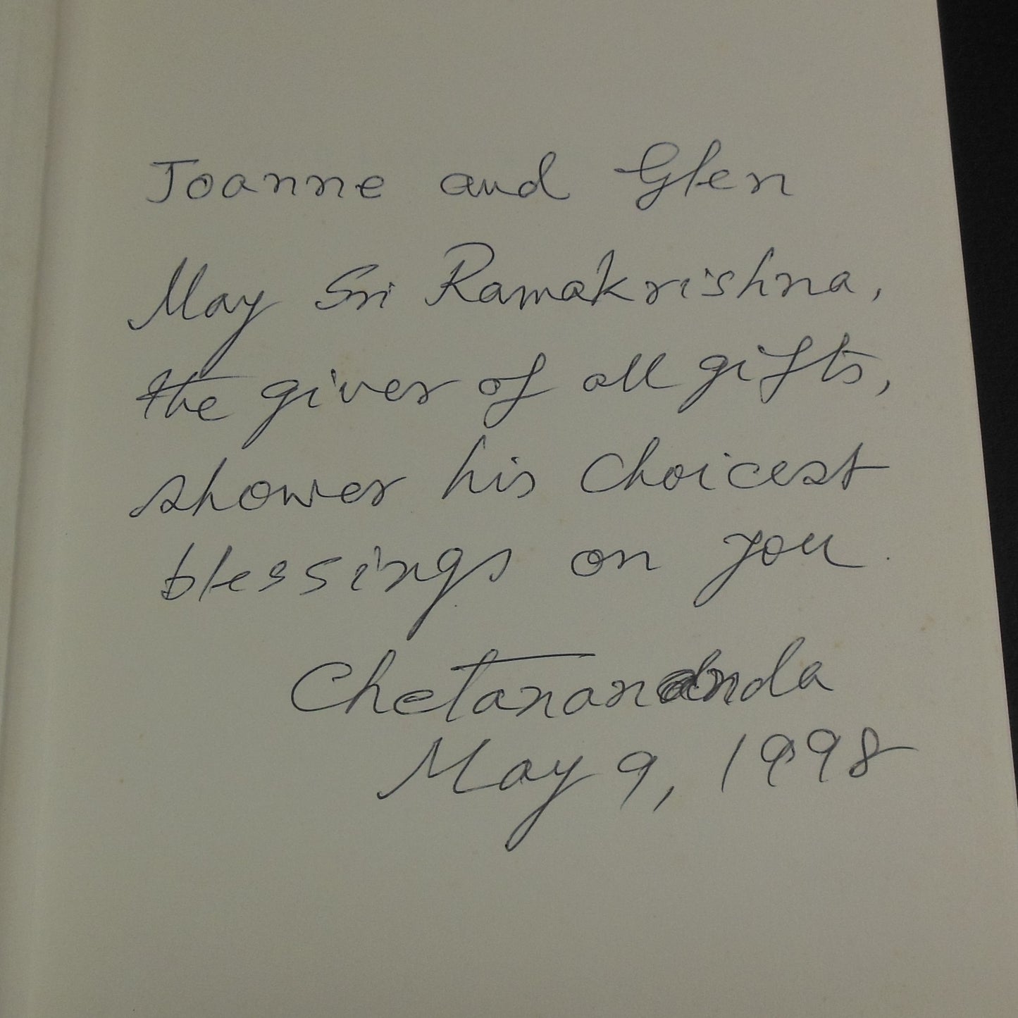 Swami Chetanananda Signed Book - God Lived with Them 1997 Sri Ramakrishna Inscribed