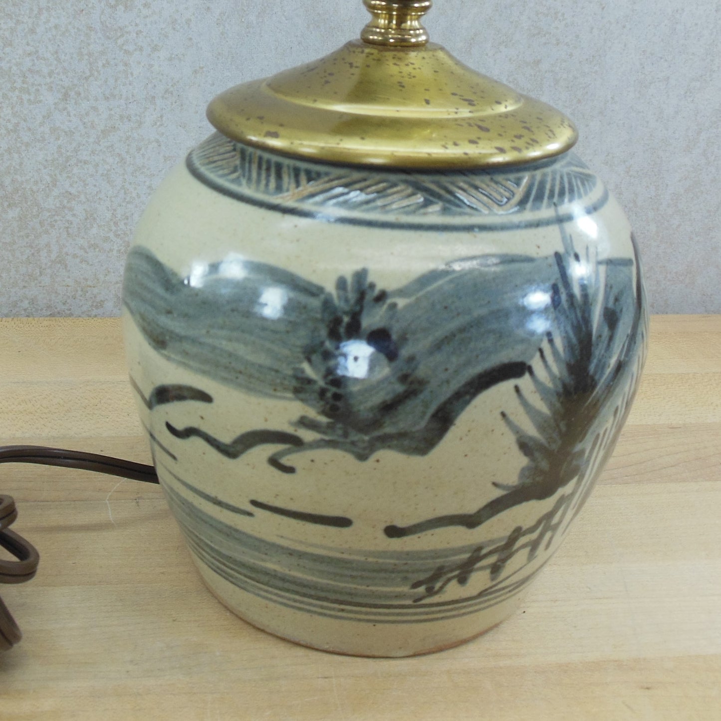Cornwall Bridge Pottery CBP Cary Hulin CH Stoneware Table Lamp Vintage