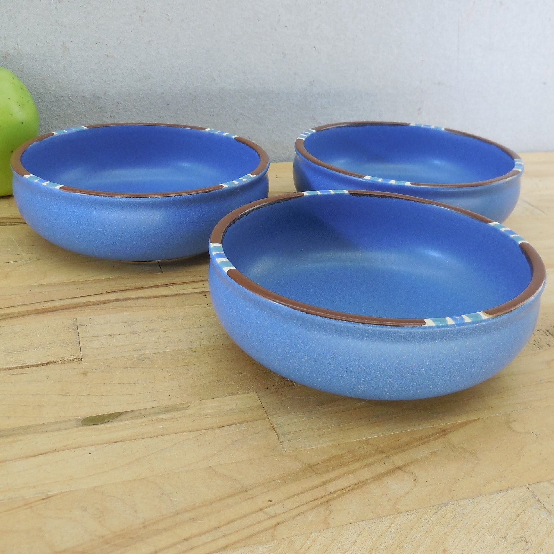 Dansk Japan Mesa Sky Blue 3 Lot Cereal Coupe Bowls 5-7/8" vintage