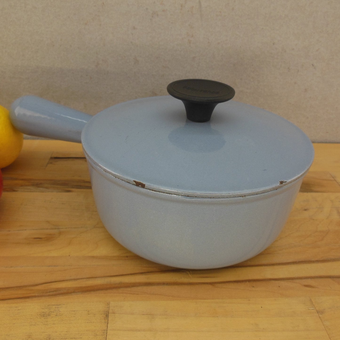 Cousances France #16 Blue Cast Iron 1 Quart Saucepan & Lid Le Creuset Vintage