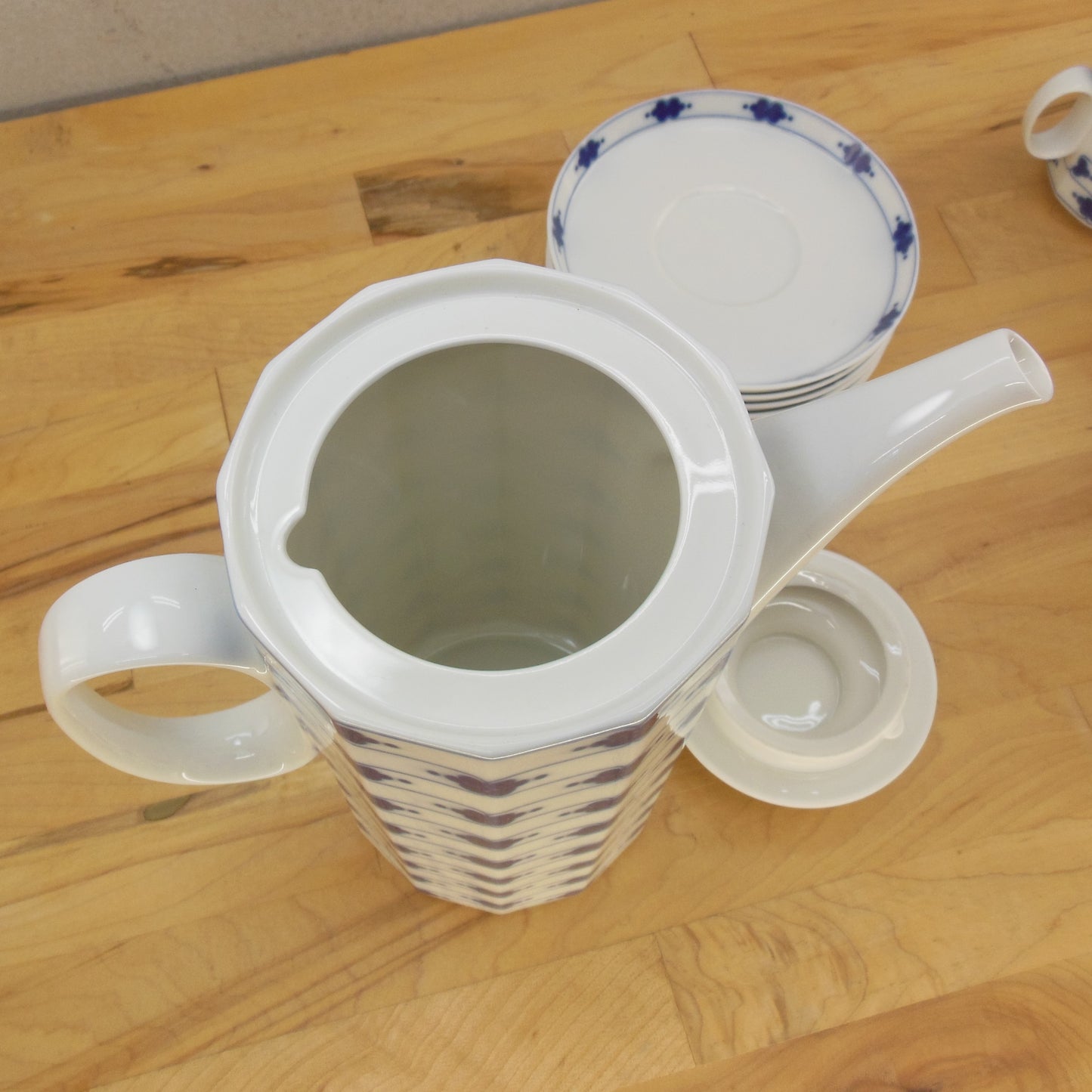 Rosenthal Studio Line Tapio Wirkkala Corinth Coffee Pot & 6 Demitasse Cup Saucers Interior