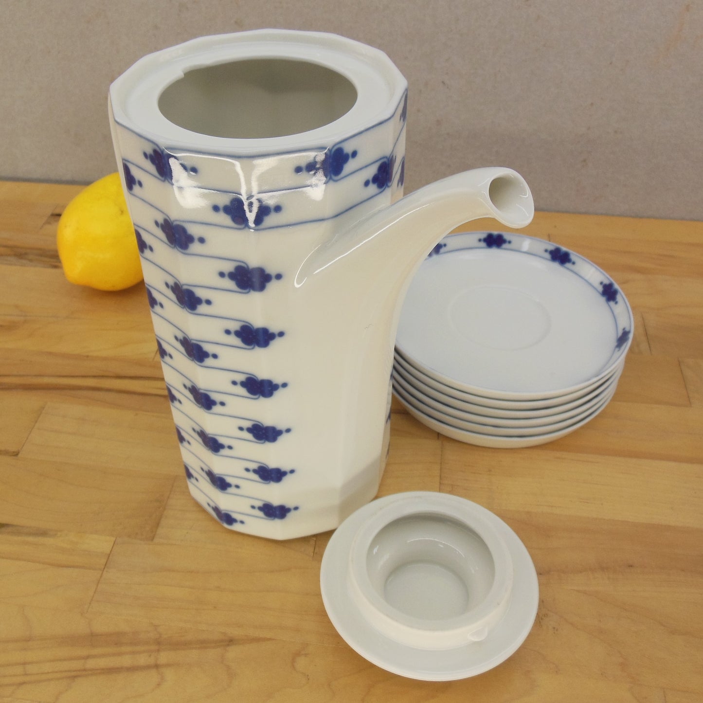 Rosenthal Studio Line Tapio Wirkkala Corinth Coffee Pot & 6 Demitasse Cup Saucers Spout