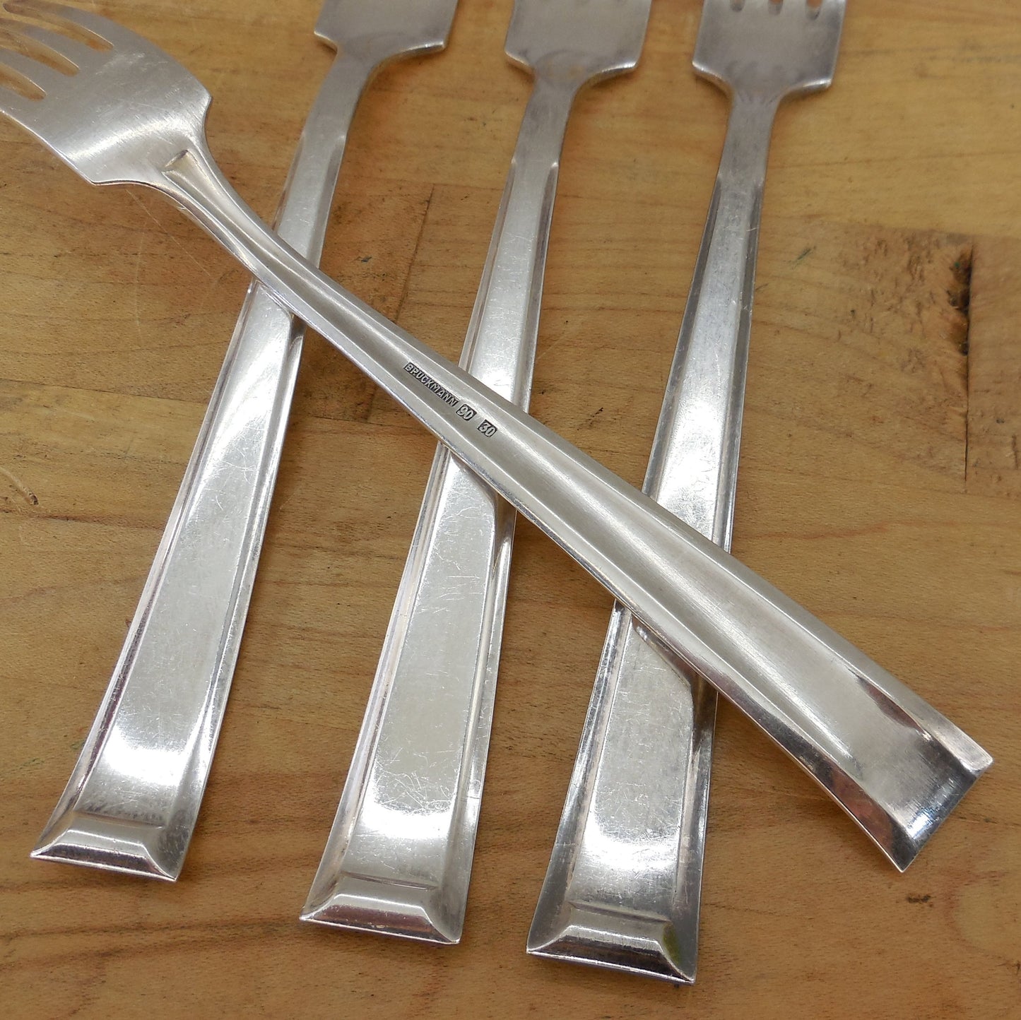 Bruckmann & Sohne Germany BMN24 Silverplate Flatware - 4 Set Dinner Forks vintage used