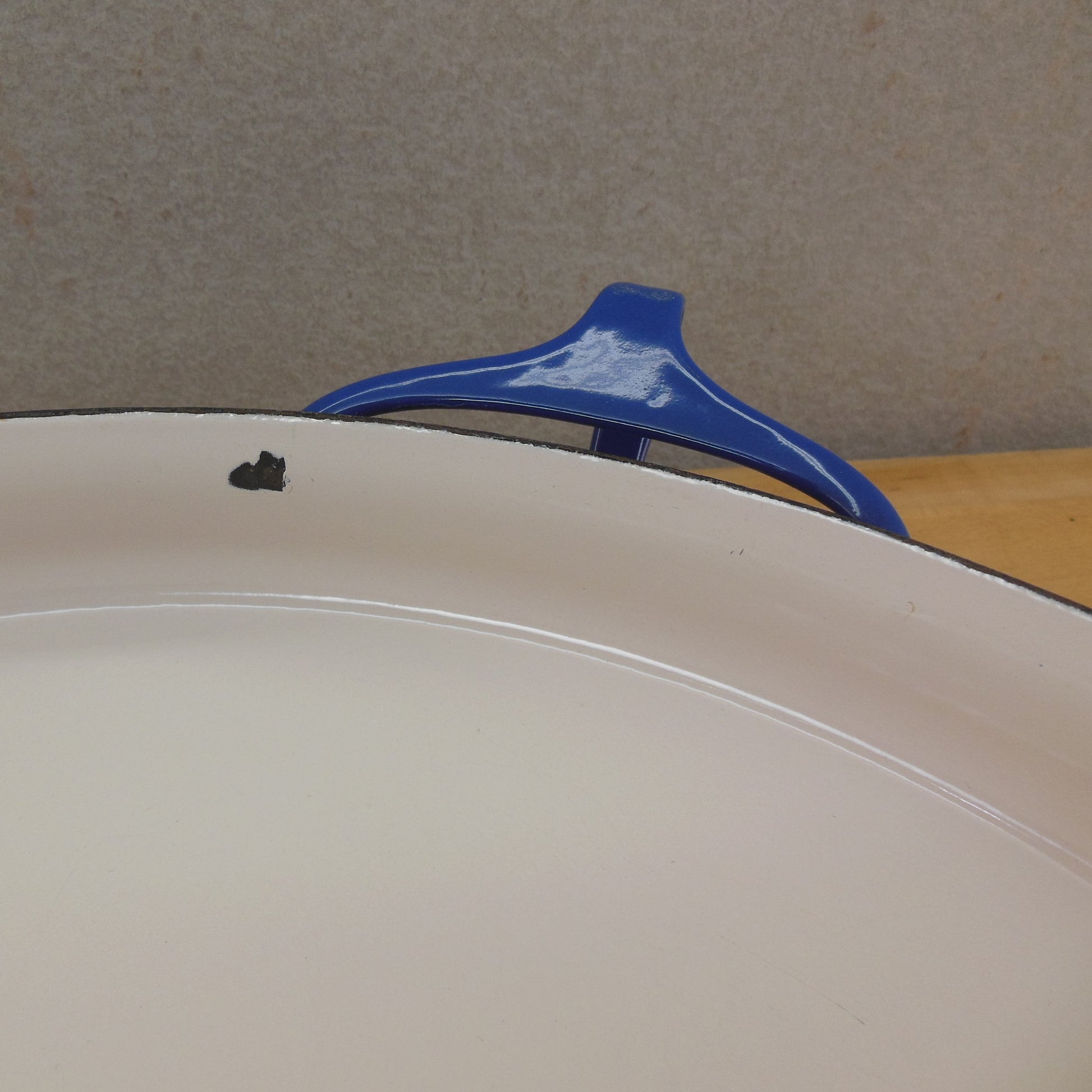 Dansk France Enamelware 13.5" Blue Buffet Server Paella Pan Used