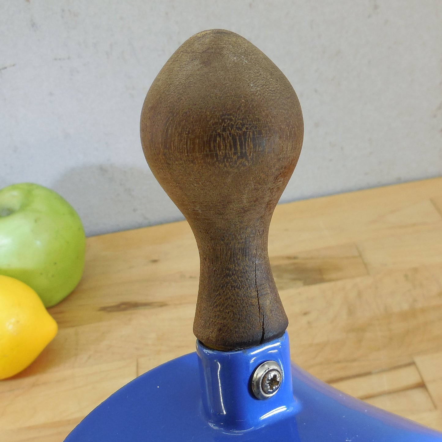 Dansk France Blue Enamelware 1.5 Quart Saucepan Teak Wood Handle