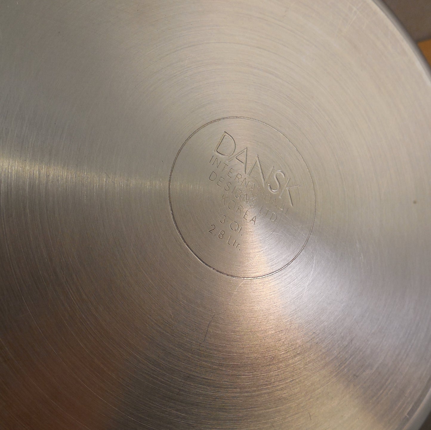 Dansk Korea Stainless Copper Disc 3 Quart Saucepan & Lid Logo