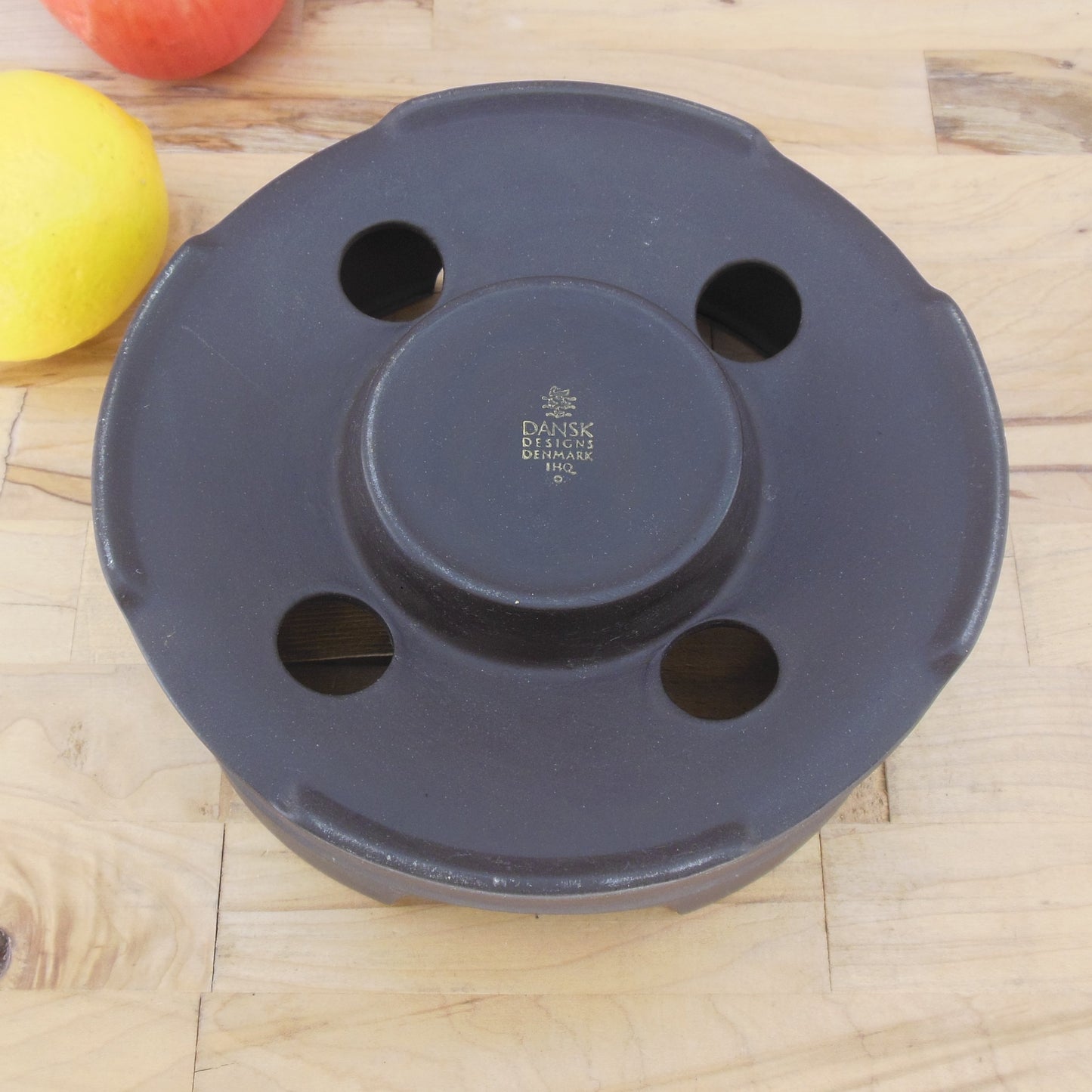 Dansk Denmark JHQ Brown Flamestone Beehive Casserole Part- Warmer Trivet Used