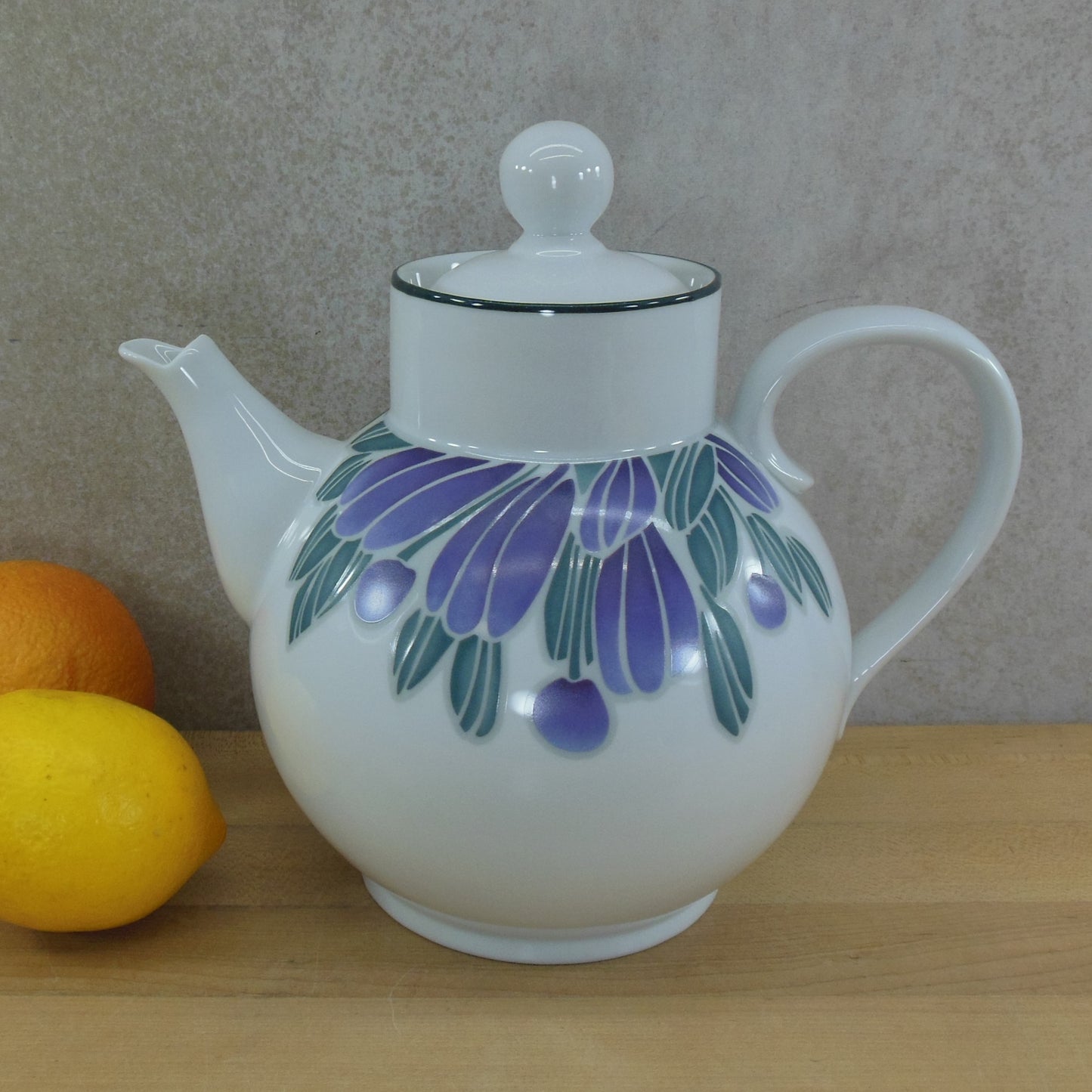Dansk Eden Portugal Porcelain Coffee Pot Purple Green Floral