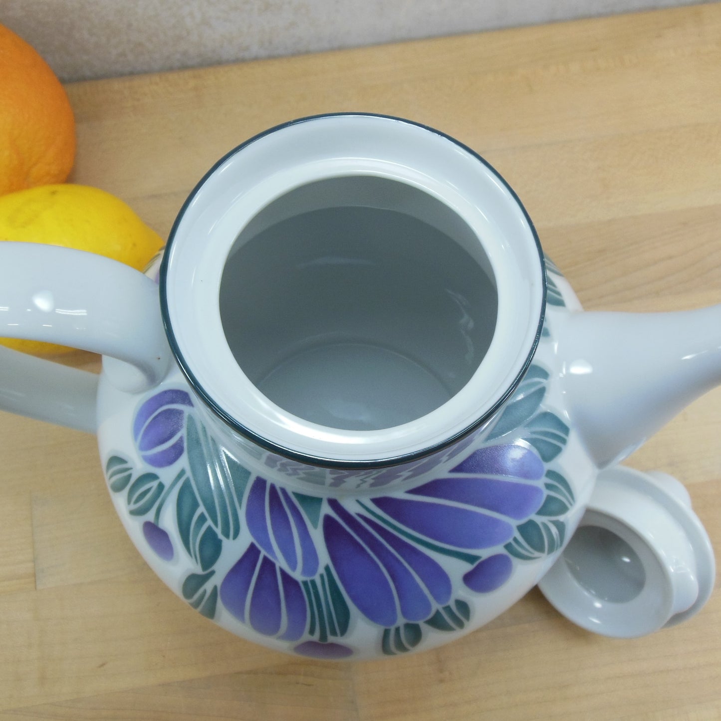 Dansk Eden Portugal Porcelain Coffee Pot Purple Green Floral used