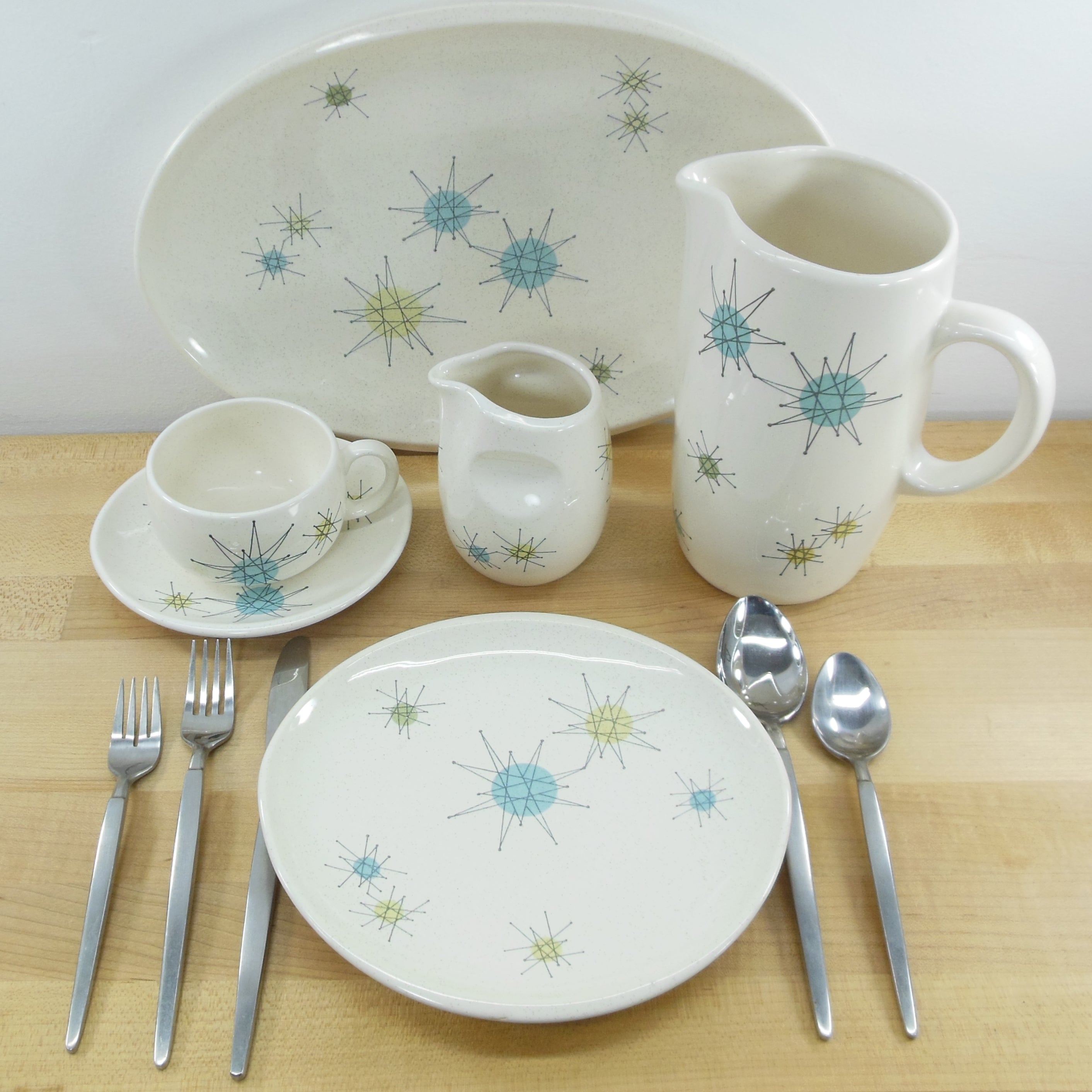 Antique, vintage and newer tableware, dinnerware, flatware, silverware.