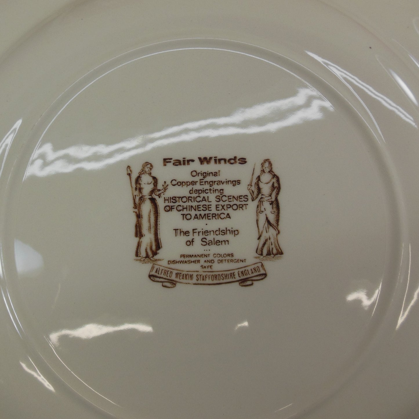 Alfred Meakin England Fair Winds Brown - Dinner Plates 5 Set Vintage Used